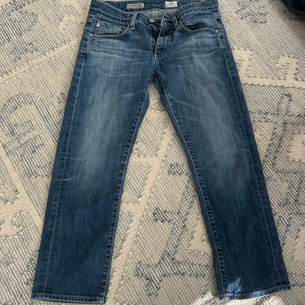 AG Adriano Goldschmied Blue Women's tomboy Straight Jeans